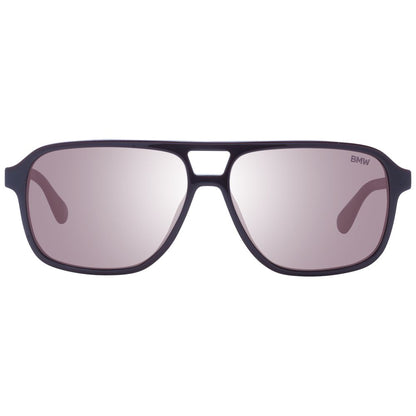 BMW Men's Burgundy Aviator Sunglasses with Brown Lenses, 58mm