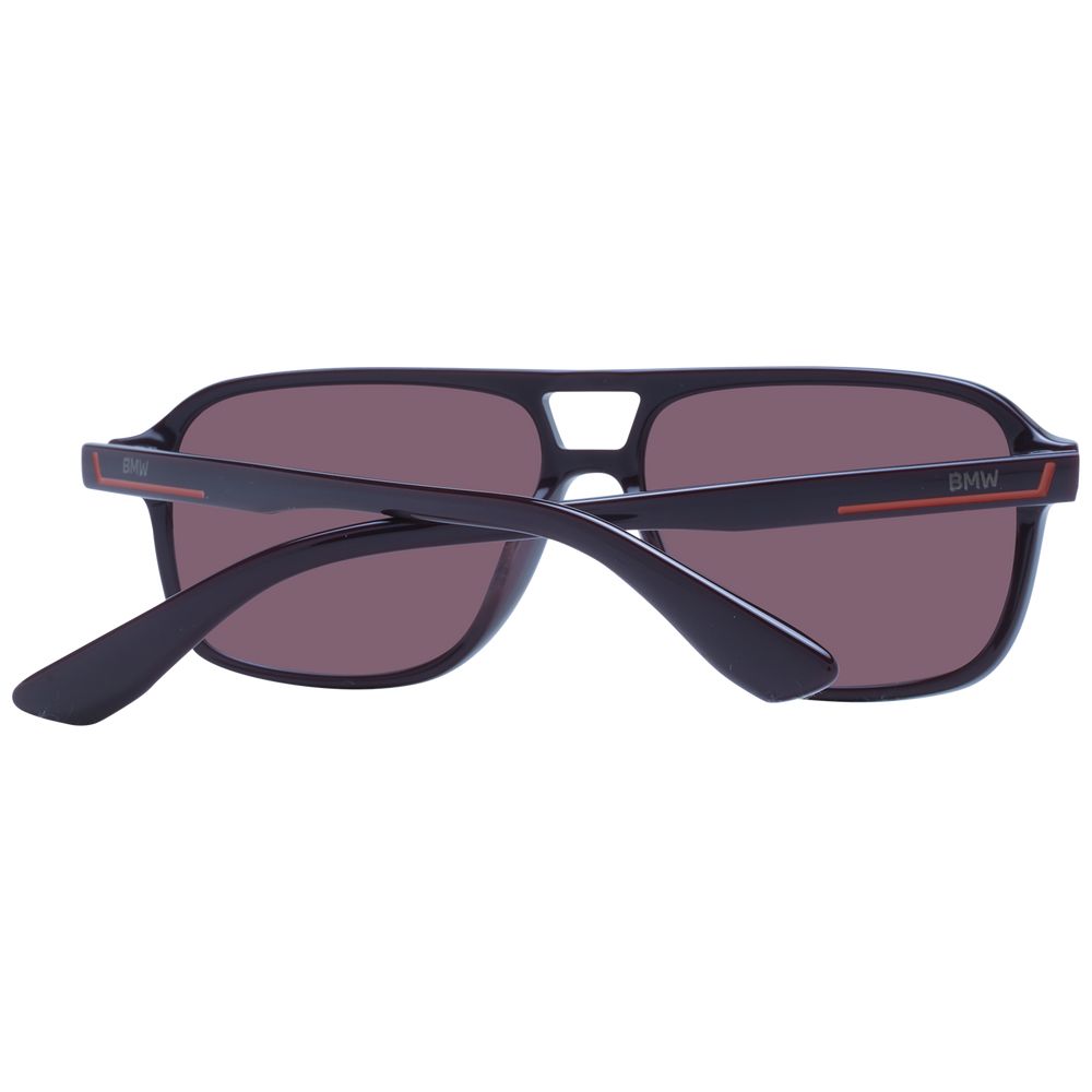 BMW Men's Burgundy Aviator Sunglasses with Brown Lenses, 58mm