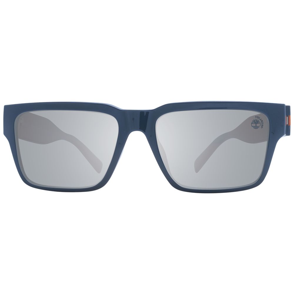 Timberland Men’s Sunglasses – Grey Rectangle Frame with Polarized Lenses, 56mm