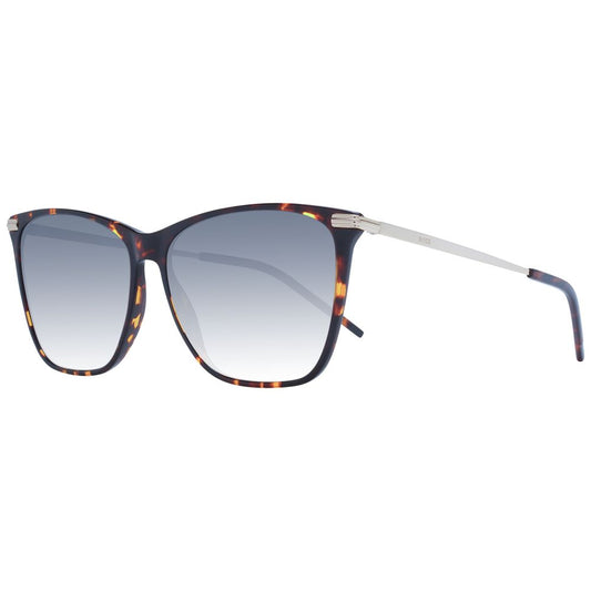 Hugo Boss Women's Sunglasses – Brown Cat Eye Frame with Grey Gradient Lenses, 58mm