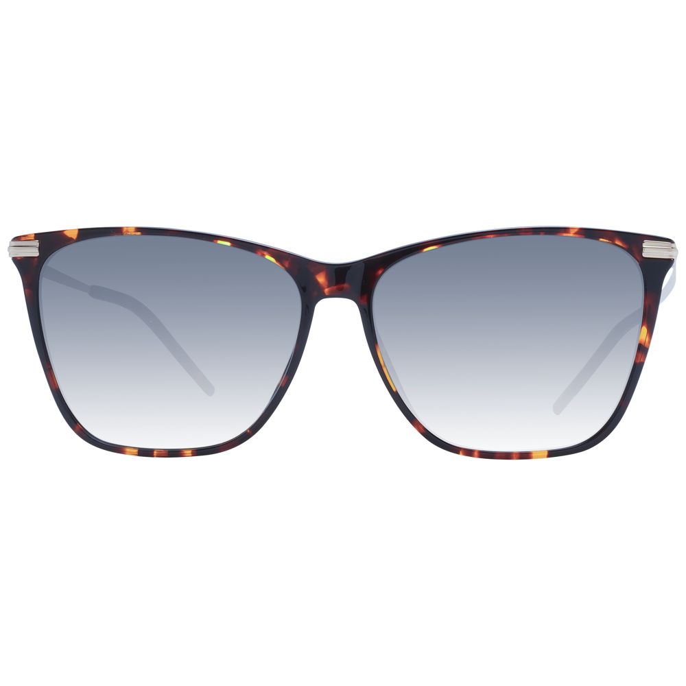 Hugo Boss Women's Sunglasses – Brown Cat Eye Frame with Grey Gradient Lenses, 58mm