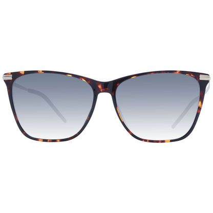 Hugo Boss Women's Sunglasses – Brown Cat Eye Frame with Grey Gradient Lenses, 58mm