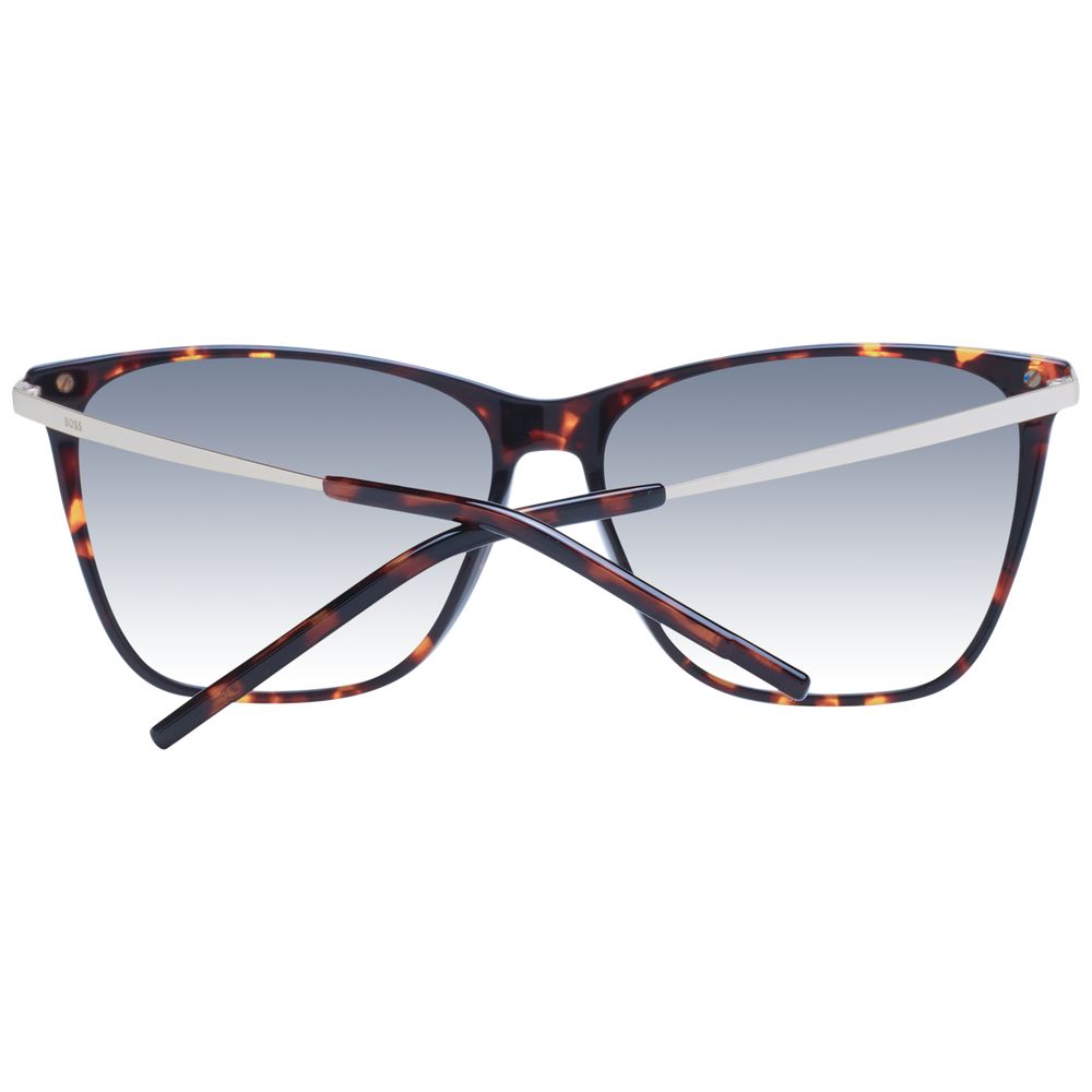 Hugo Boss Women's Sunglasses – Brown Cat Eye Frame with Grey Gradient Lenses, 58mm