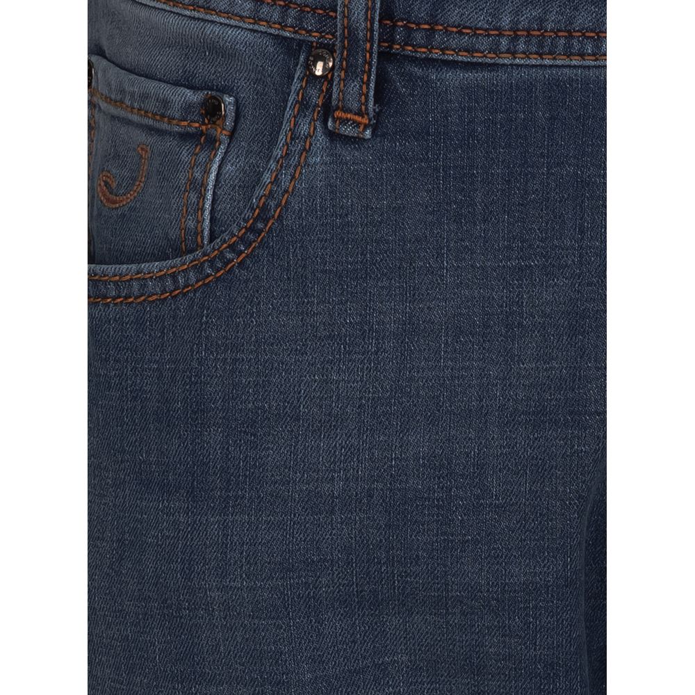 Jacob Cohën Nick Slim Fit Jeans in Lightly Washed Blue Denim