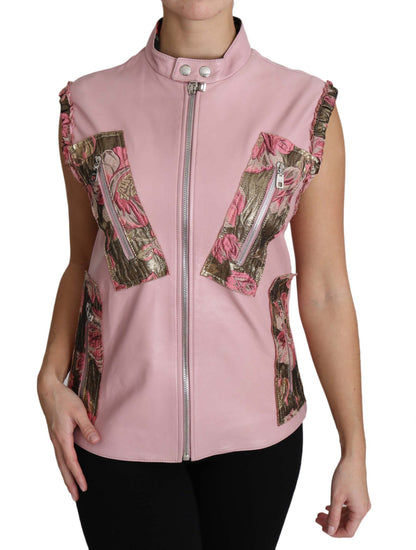  - Stunning Pink Sleeveless Leather Vest