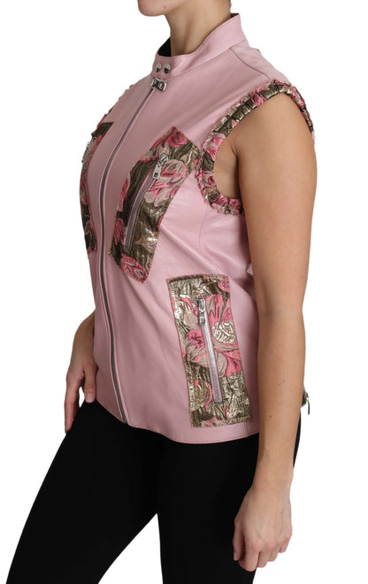  - Stunning Pink Sleeveless Leather Vest