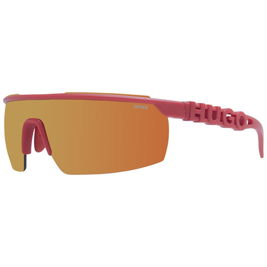 Hugo Boss Red Men’s Sunglasses – Red Frame with Grey Mirrored Lenses, 99mm