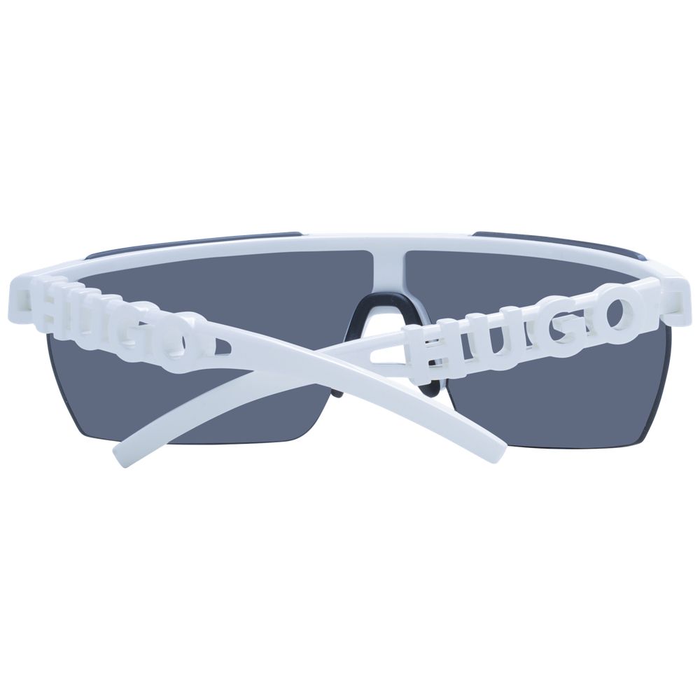 Hugo Boss White Men’s Sunglasses – Chic Mono Lens with Grey Lenses, 99mm