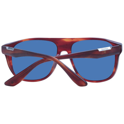 BMW Men's Brown Sunglasses – Stylish Round Frame with Blue Lenses, 58mm