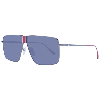 Web Gray Men’s Sunglasses – Gunmetal Rectangle Frame with Grey Lenses, 64mm