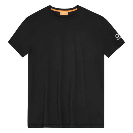 Suns Black Nylon T-Shirt - Stretch Technical Fabric Crew Neck