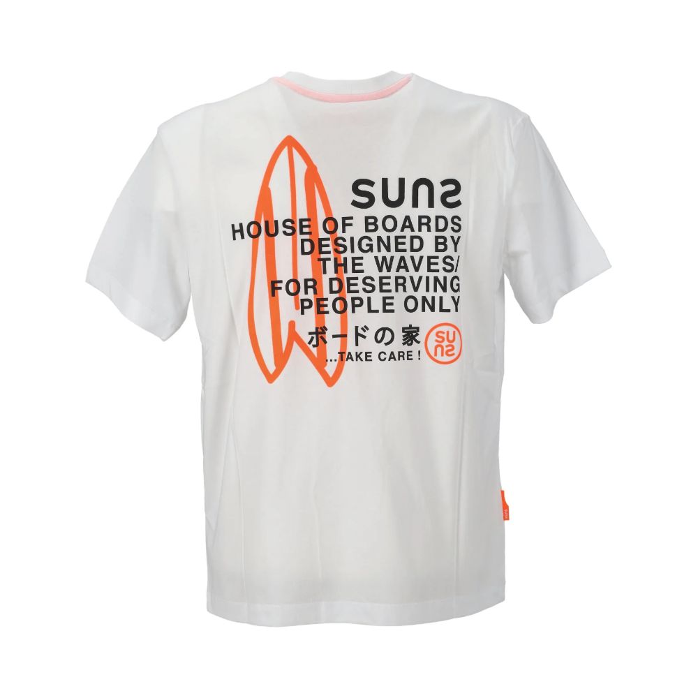 Suns White Cotton Crew Neck T-Shirt