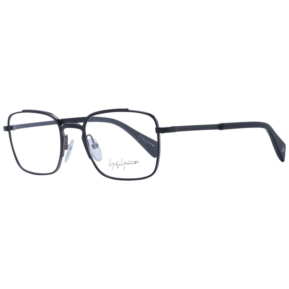 Yohji Yamamoto Men’s Black Metal Glasses – Rectangle Frames, 51mm