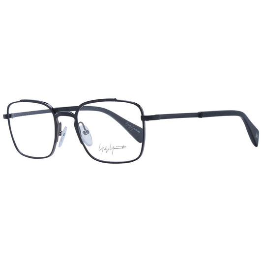 Yohji Yamamoto Men’s Black Metal Glasses – Rectangle Frames, 51mm