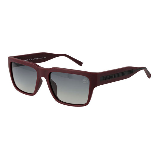 Timberland Men's Burgundy Rectangle Sunglasses