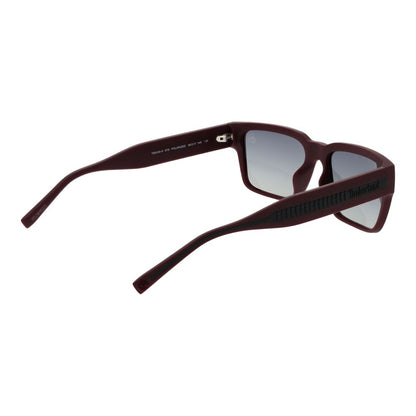 Timberland Men's Burgundy Rectangle Sunglasses