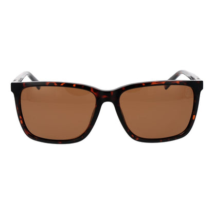 Timberland Men's Sunglasses – Brown Square Frame with Orange Lenses, 59mm