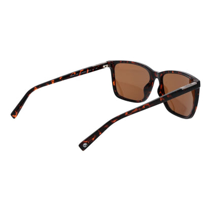 Timberland Men's Sunglasses – Brown Square Frame with Orange Lenses, 59mm