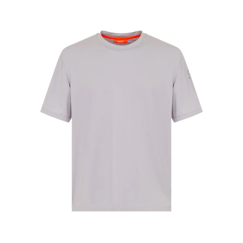 Suns Gray Nylon T-Shirt - Technical Crew Neck Comfort