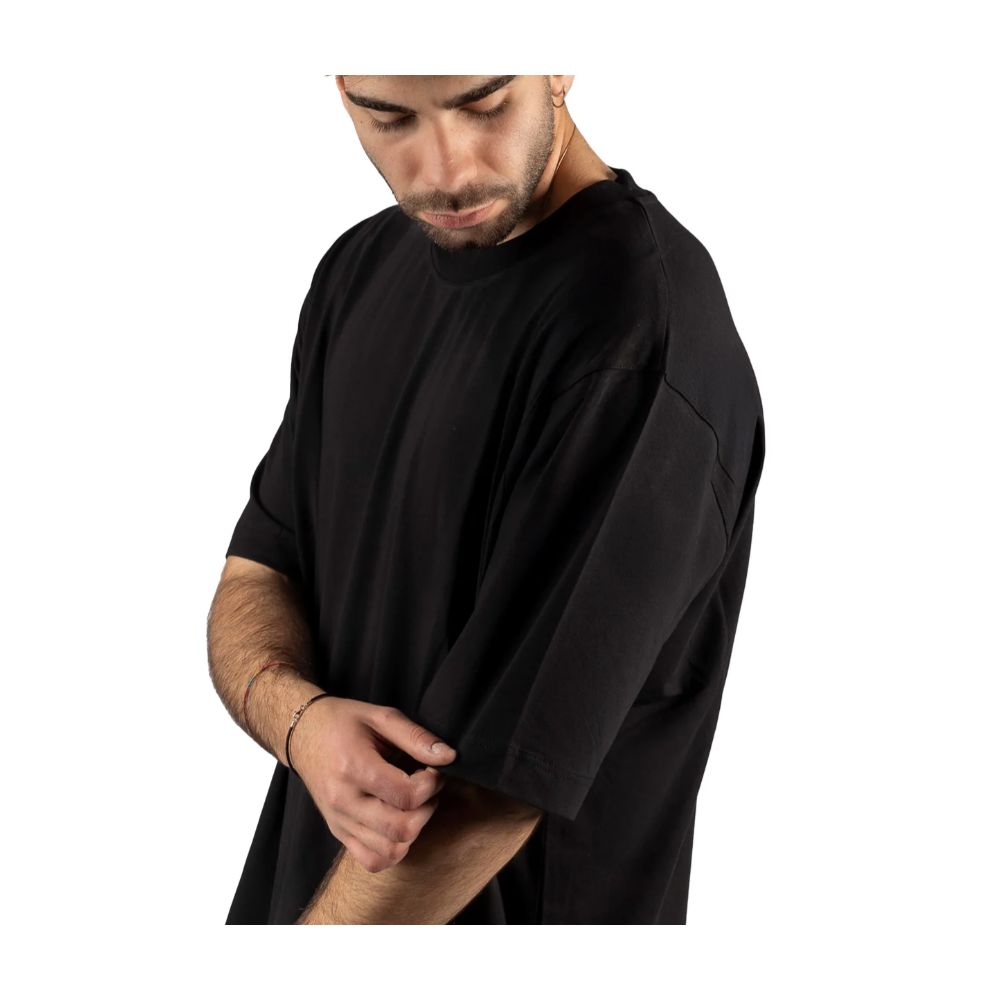 Alpha Studio Black Cotton T-Shirt - Essential Casual Wear
