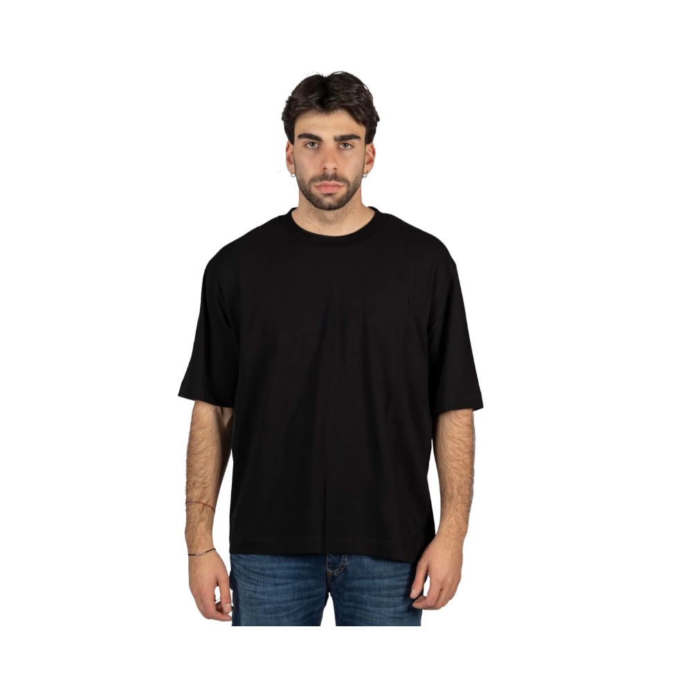 Alpha Studio Black Cotton T-Shirt - Essential Casual Wear