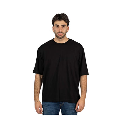 Alpha Studio Black Cotton T-Shirt - Essential Casual Wear