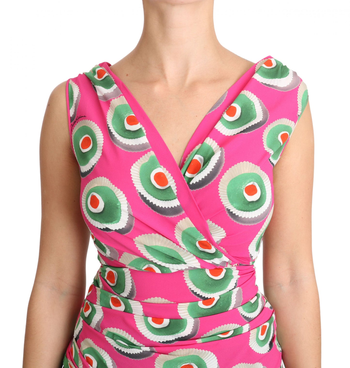  - Sicilian Cake Print Sleeveless Silk Top