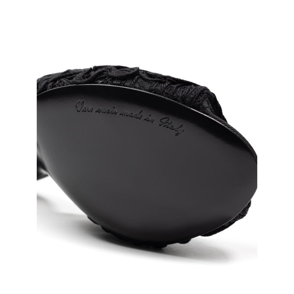 Dolce & Gabbana Cordonet Embroidery Heel Slipper Mules