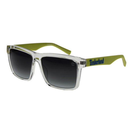 Timberland White Men's Square Sunglasses with Grey Gradient Lenses, 55mm