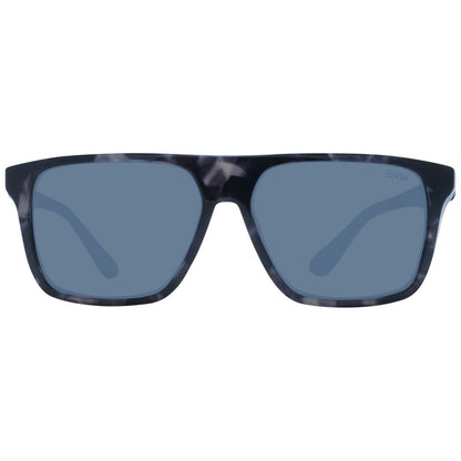 BMW Gray Men’s Sunglasses – Sleek Grey Square Frame with Mirrored Lenses, 57mm