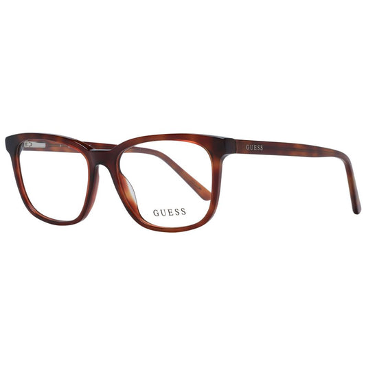 Guess Unisex Optical Frames – Brown Square Full-Rim, 49mm