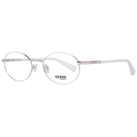 Guess Unisex Optical Glasses – White Oval Frame, 55mm
