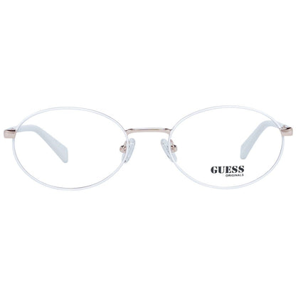 Guess Unisex Optical Glasses – White Oval Frame, 55mm
