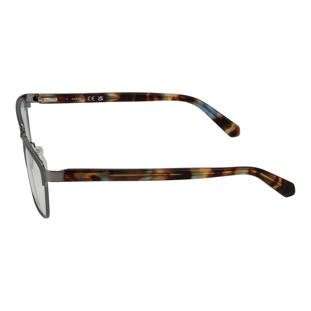 Guess Gray Men’s Optical Frames – Gunmetal Rectangle Design