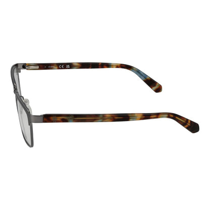 Guess Gray Men’s Optical Frames – Gunmetal Rectangle Design