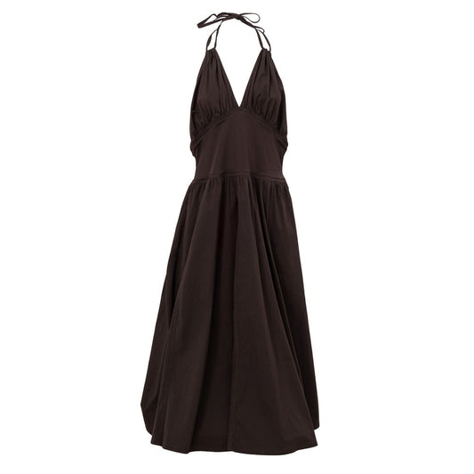 Bottega Veneta Elegant Brown Cotton Dress