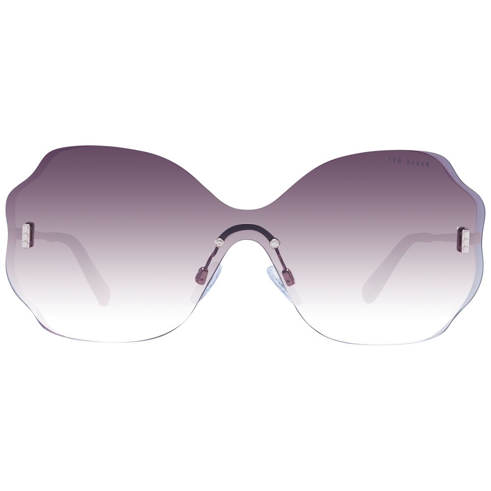 Ted Baker Women’s Sunglasses – Rose Gold Rimless Frame with Burgundy Gradient Lenses, 142mm