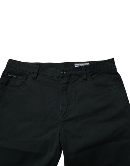Dolce & Gabbana Dark Green Cotton Loose Skinny Men's Denim Jeans