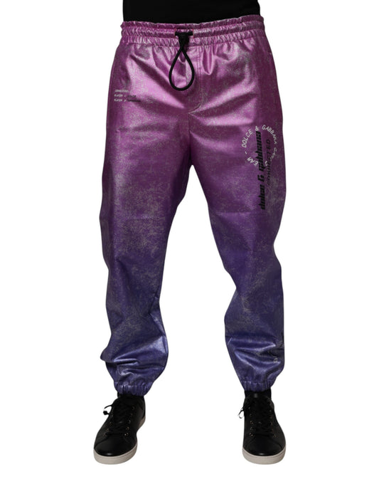 Dolce & Gabbana Pink & Purple Two Tone Jogger Sweatpants for Men