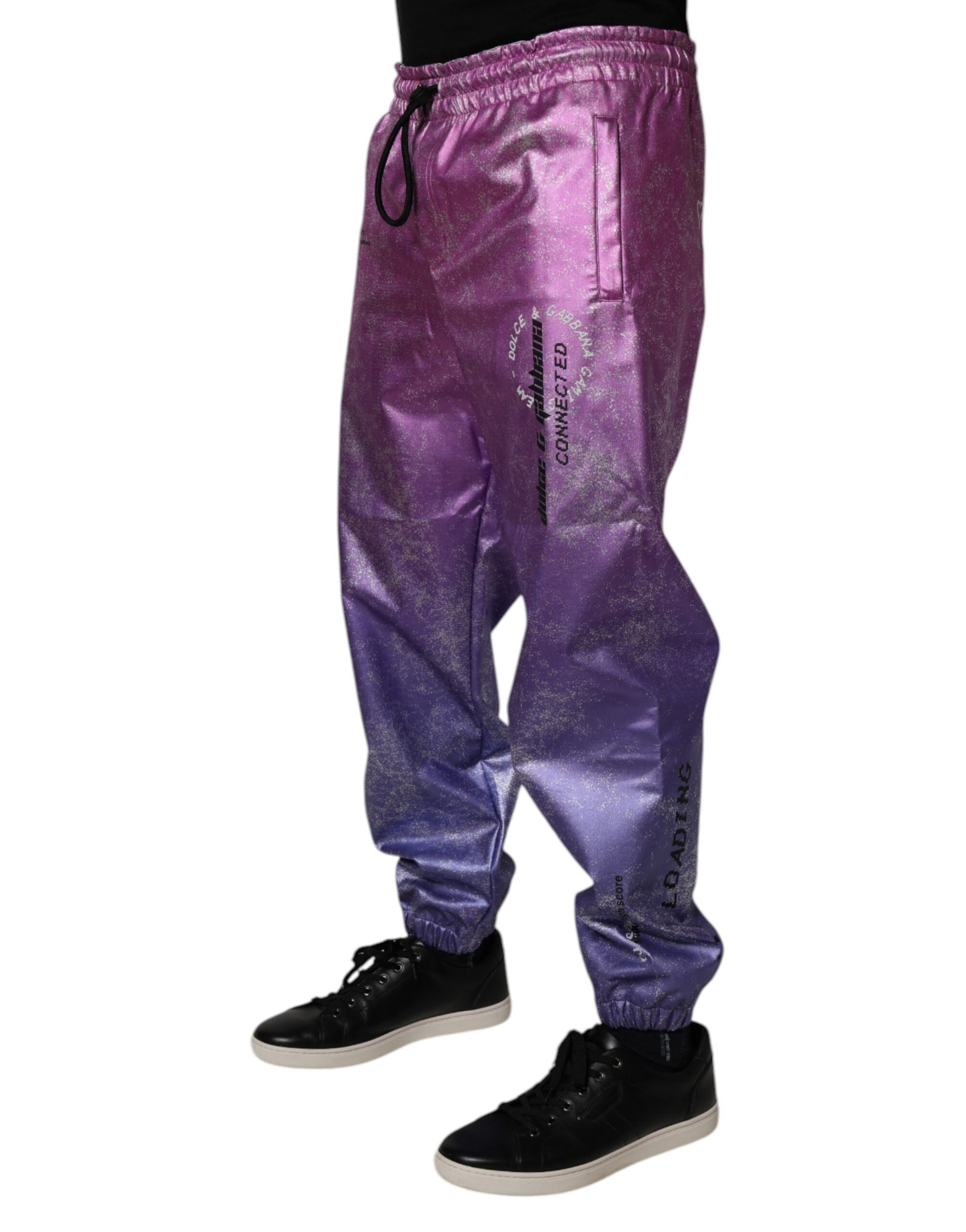 Dolce & Gabbana Pink & Purple Two Tone Jogger Sweatpants for Men