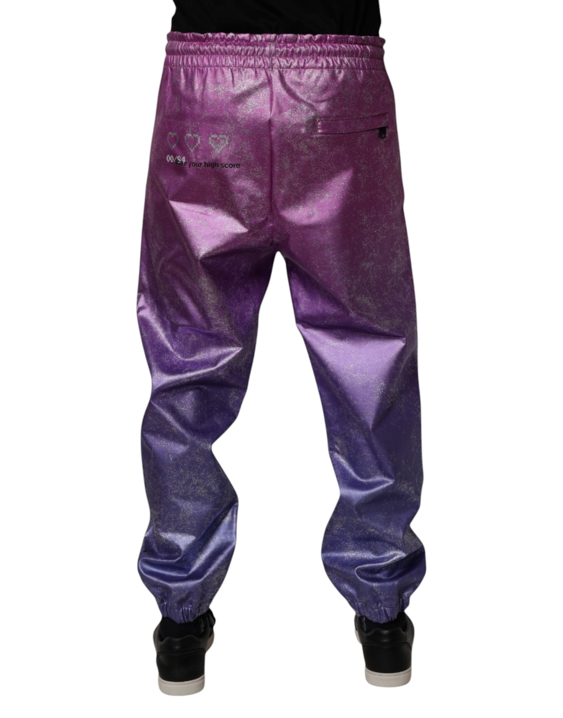 Dolce & Gabbana Pink & Purple Two Tone Jogger Sweatpants for Men