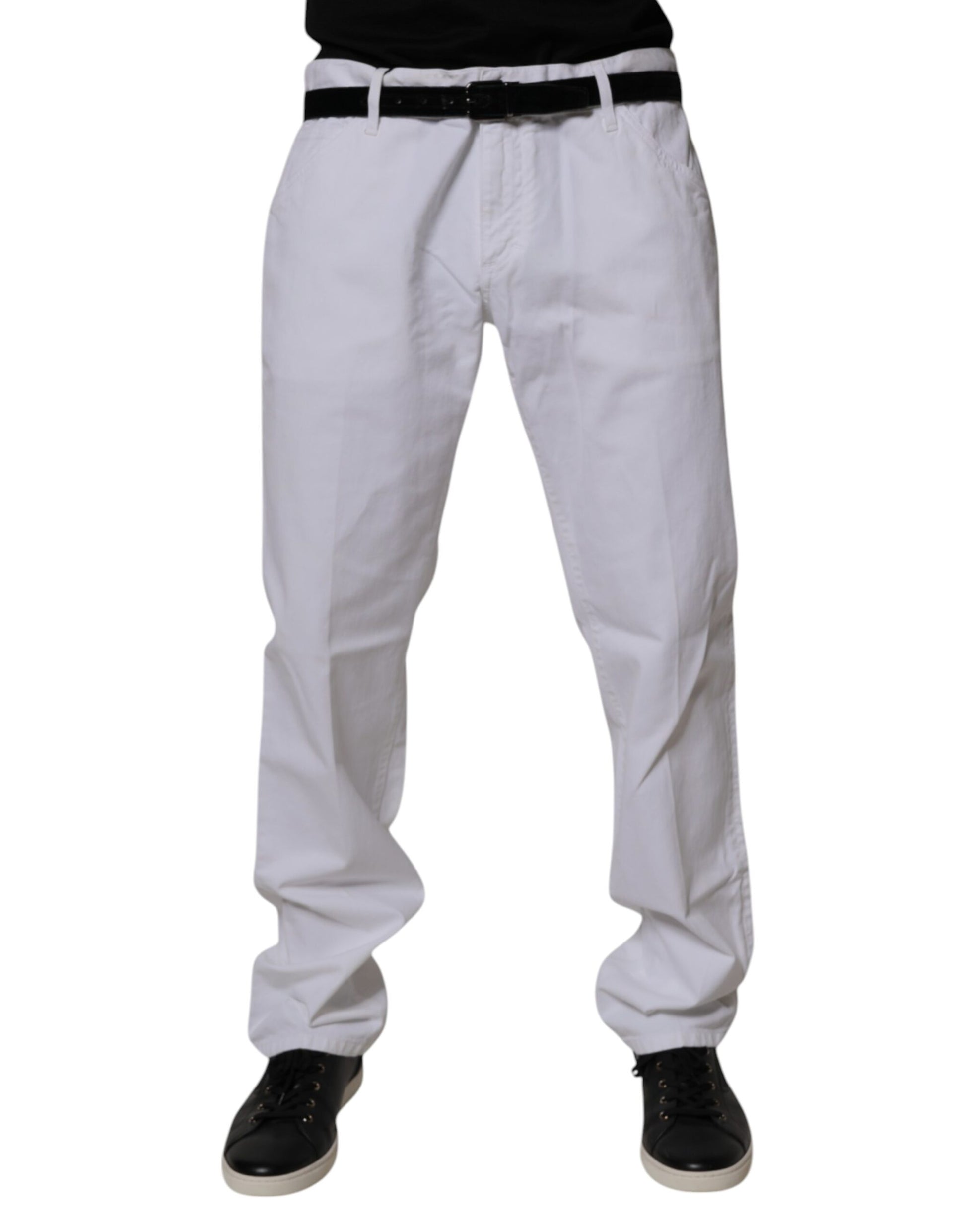 Dolce & Gabbana White Cotton Straight Men's Denim Jeans