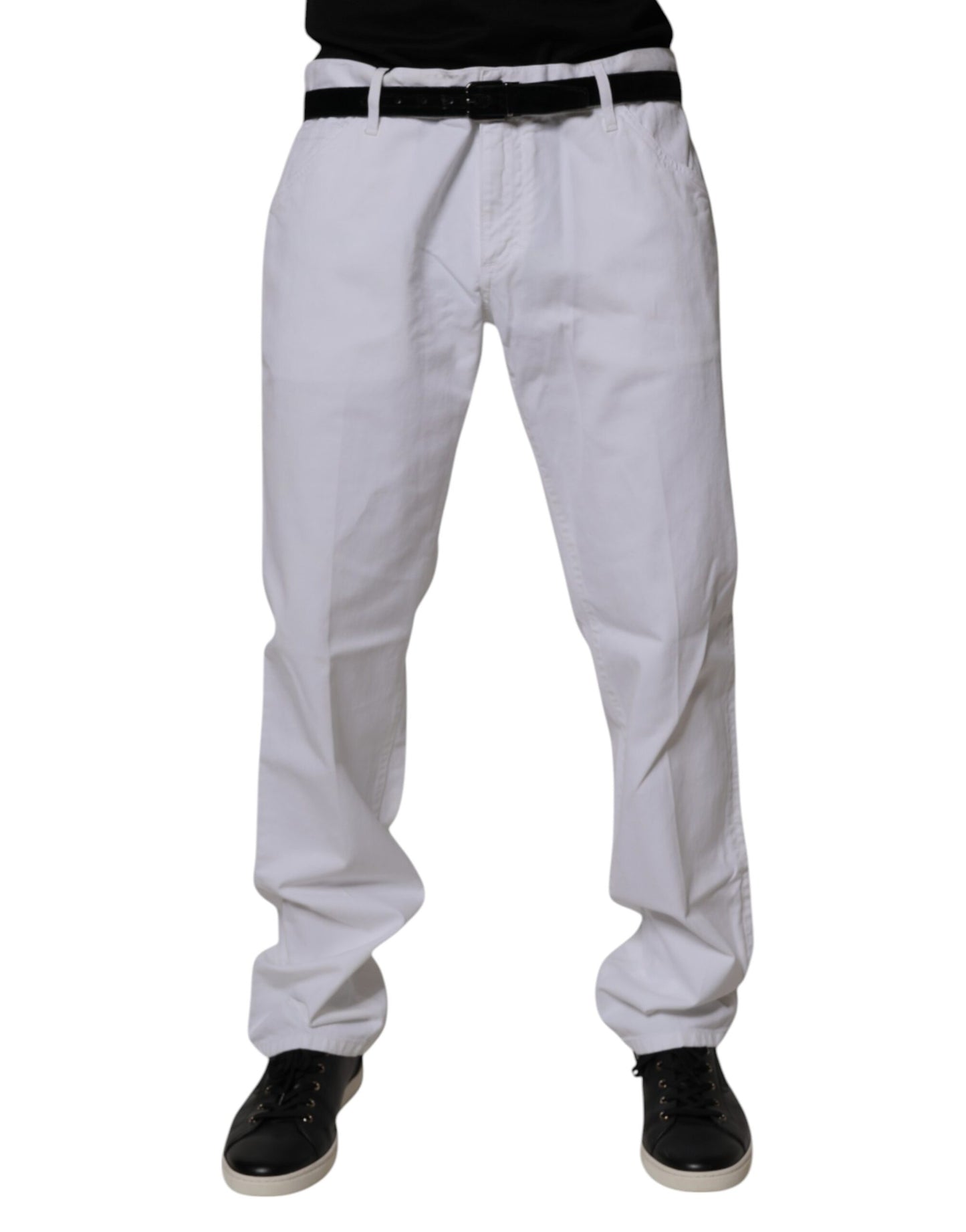 Dolce & Gabbana White Cotton Straight Men's Denim Jeans