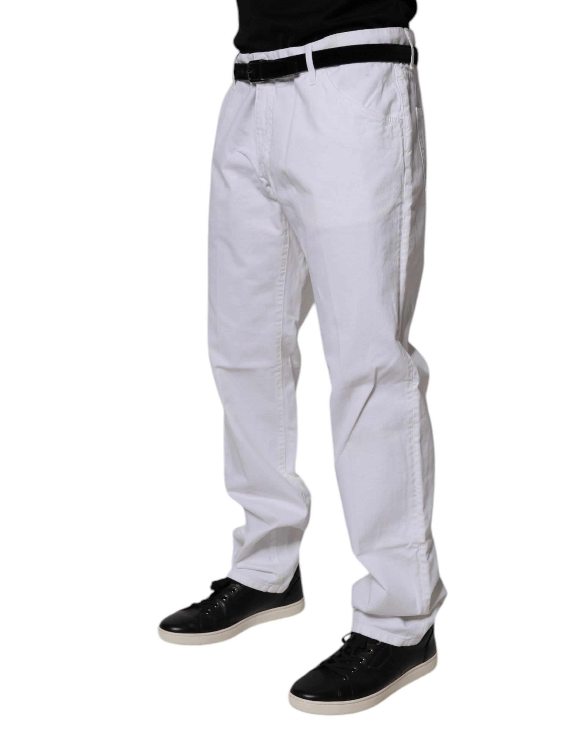 Dolce & Gabbana White Cotton Straight Men's Denim Jeans