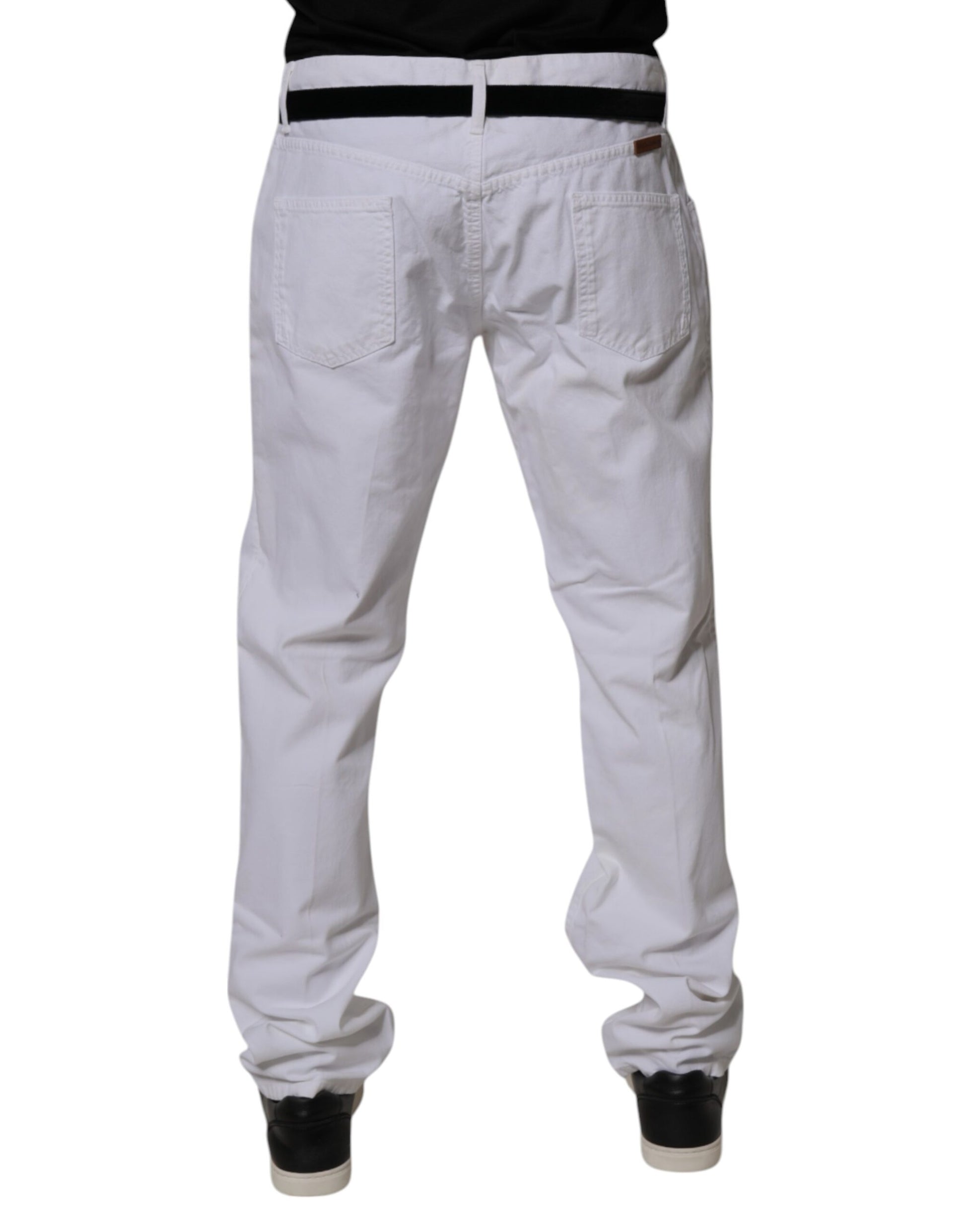 Dolce & Gabbana White Cotton Straight Men's Denim Jeans