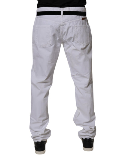 Dolce & Gabbana White Cotton Straight Men's Denim Jeans