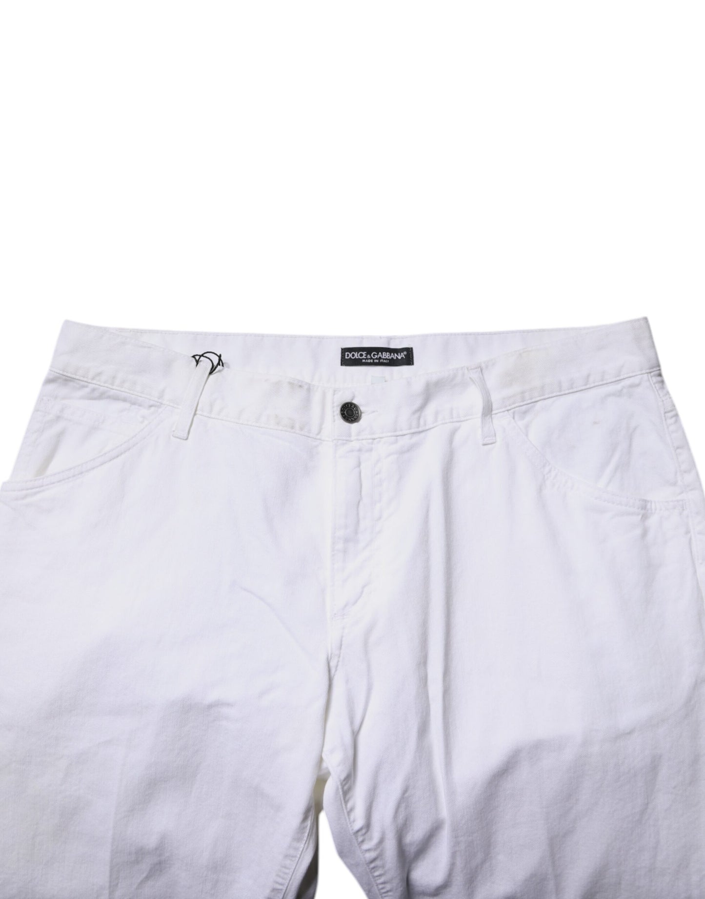Dolce & Gabbana White Cotton Straight Men's Denim Jeans