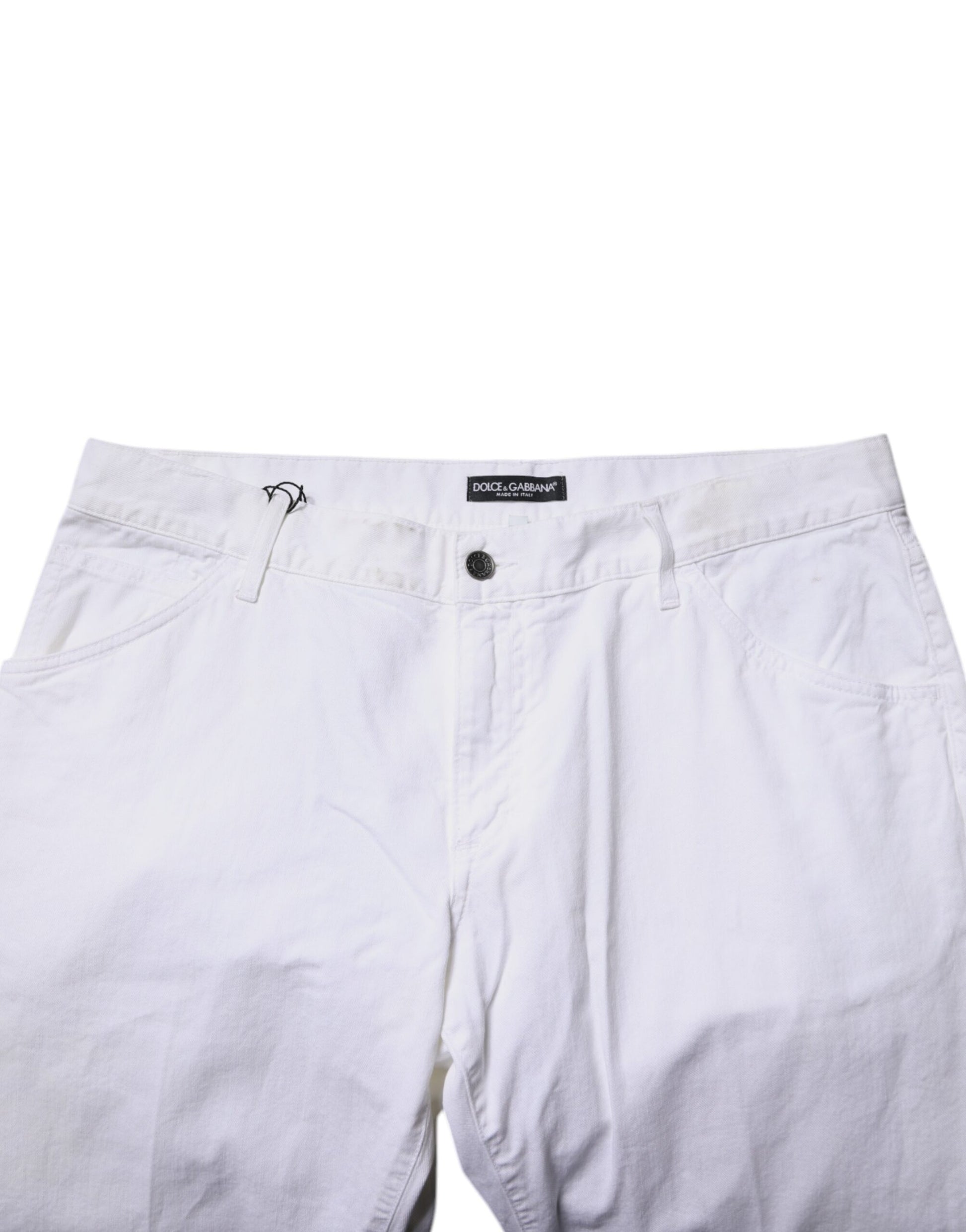 Dolce & Gabbana White Cotton Straight Men's Denim Jeans