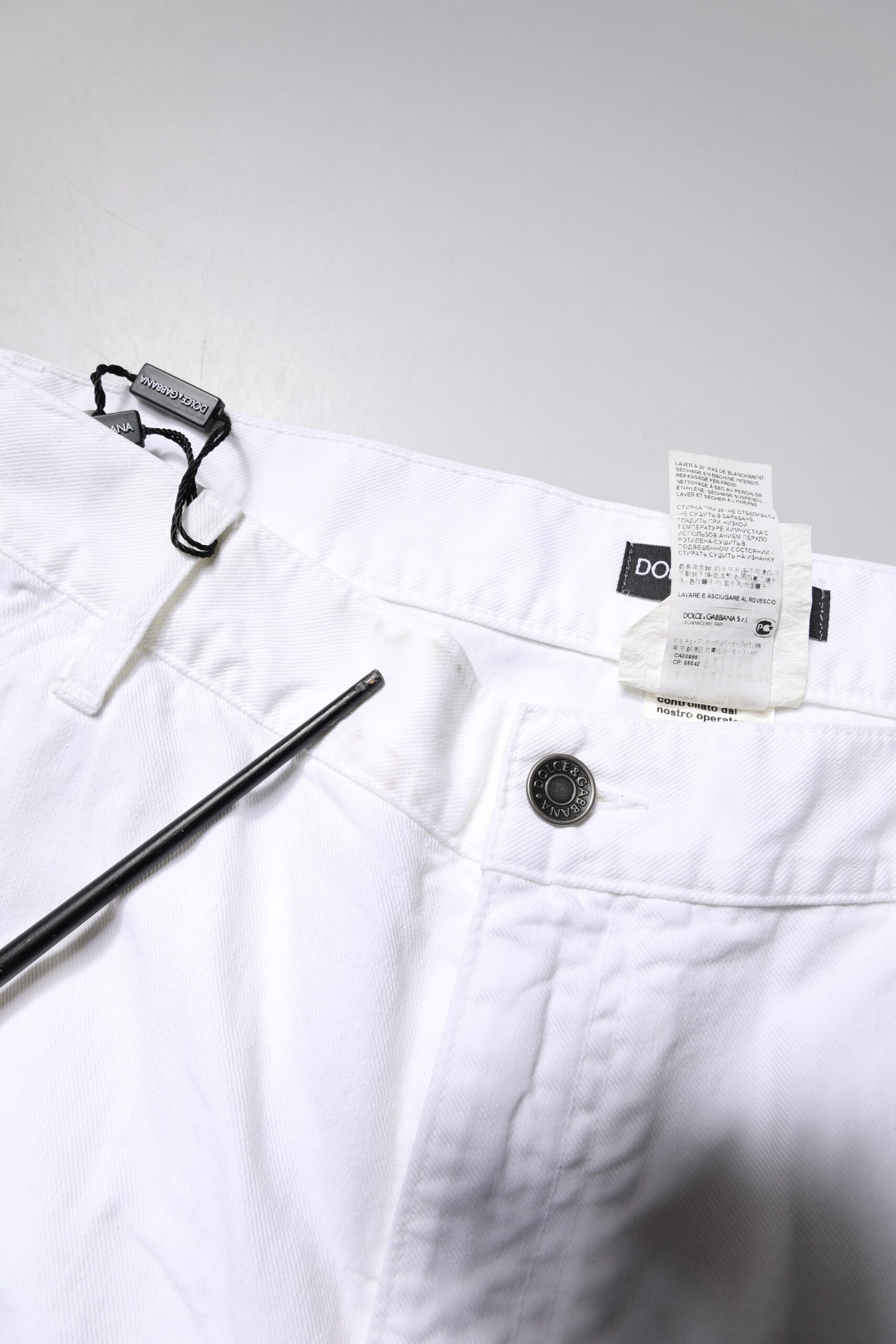 Dolce & Gabbana White Cotton Straight Men's Denim Jeans