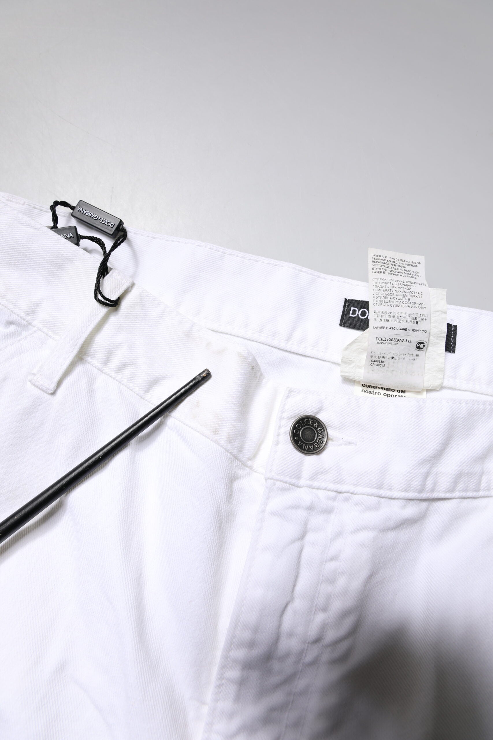Dolce & Gabbana White Cotton Straight Men's Denim Jeans